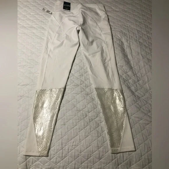NWT Victoria’s Secret Sport White Mid-Rise Ankle Length Knockout Leggings - Picture 4 of 6